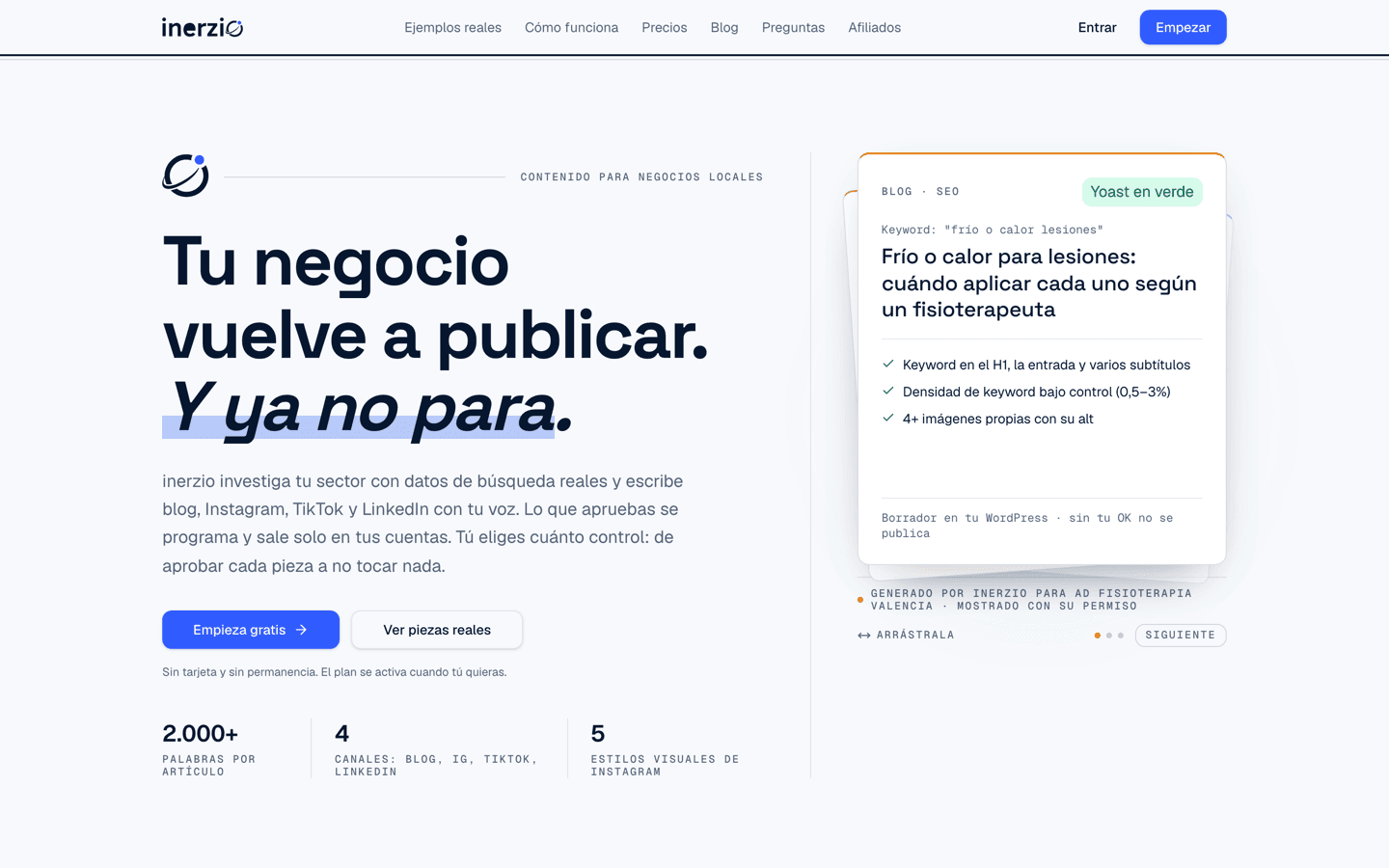 Screenshot of inerzio